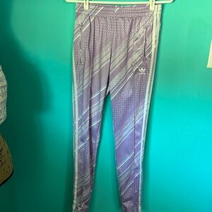Adidas Lavender Mid Rise Drawstring Sweatpants XS